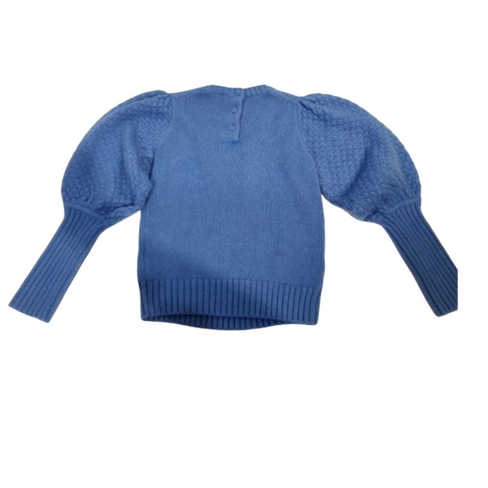 $5x25 Janie and Jack blue cable knit balloon sleeves sweater size 7 - Picture 2 of 9